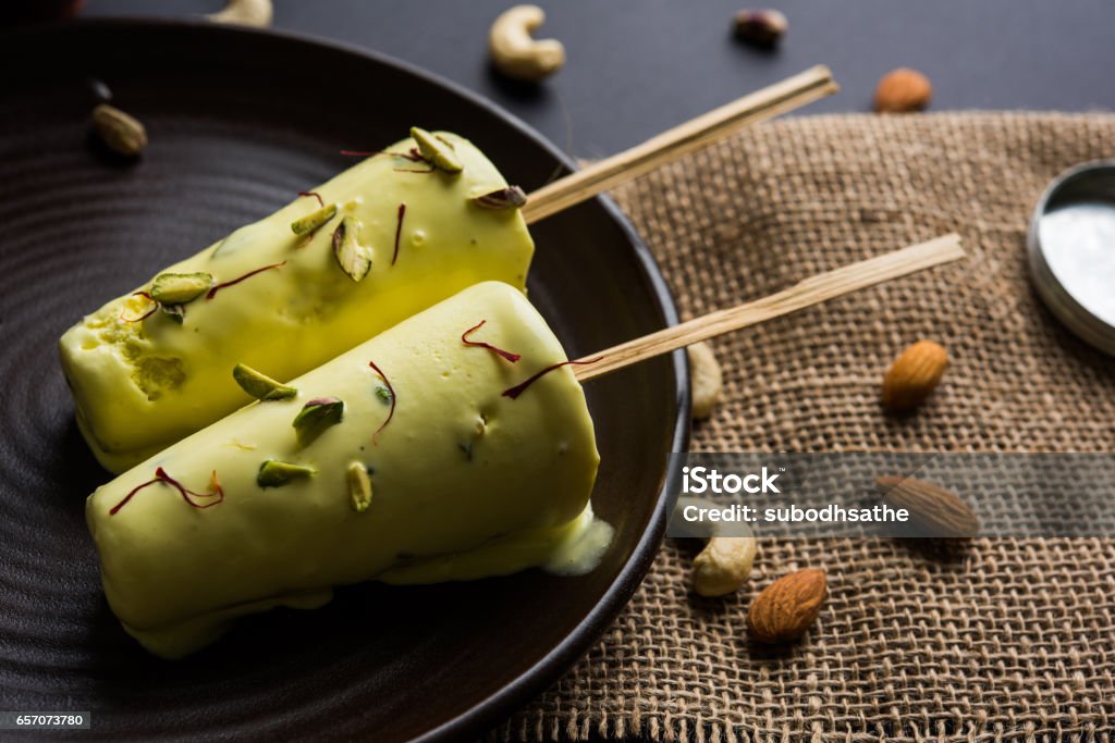 Kulfi Falooda with rose syrup and nuts